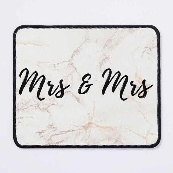 Item preview, Mrs & Mrs Pink Marble and Rose Gold Print designed and sold by Laura Dawson.
