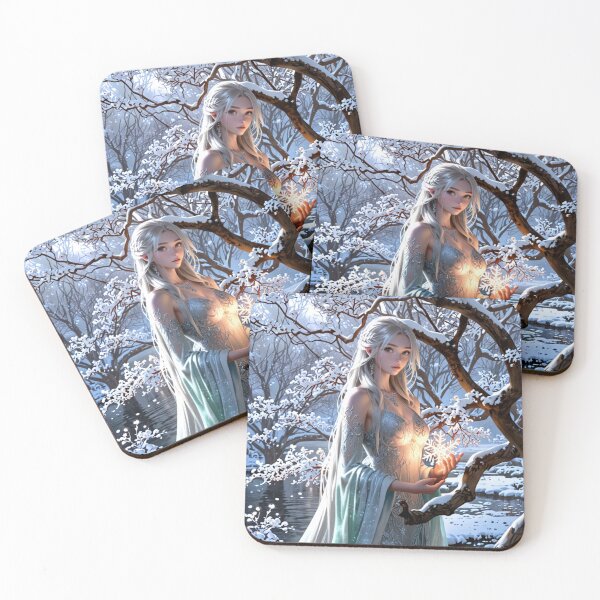 Item preview, Beautiful woman in the snow winter poster. designed and sold by Fantasy  and anime  natural landscape art.