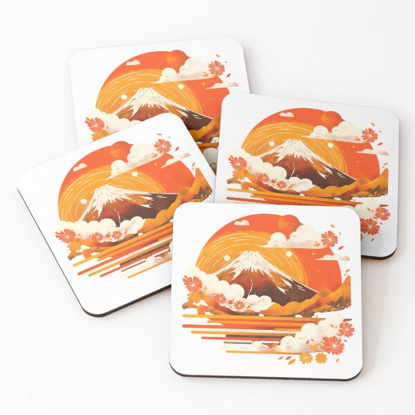 Item preview, Stunning Vector of Mt. Fuji with Autumn Leaves Japanese Landscape Art designed and sold by mrmonsif.