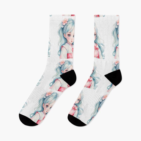 Item preview,  Sweet Watercolor Anime Girl Illustration designed and sold by Victoria Riabov.