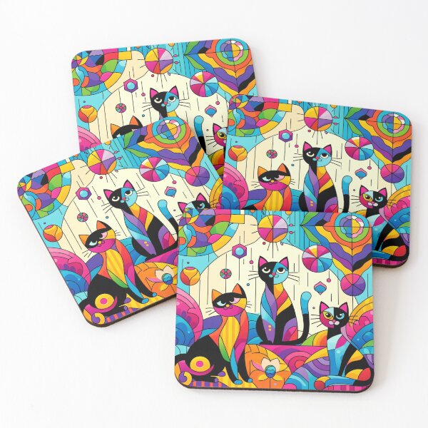 Item preview, Colorful Cats Artwork designed and sold by BubandAika.