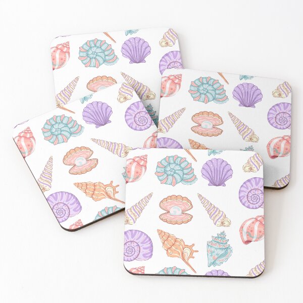 Item preview, Colorful Pastel Sea Shells Vector Set designed and sold by Alex Jade.