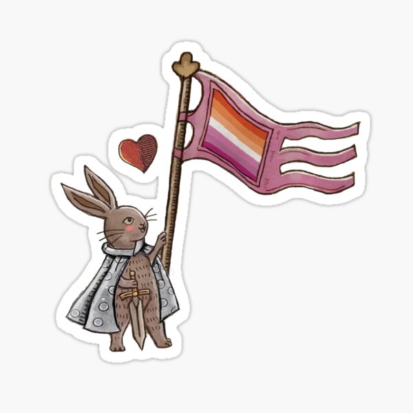 Item preview, lesbian flag medieval rabbit designed and sold by Angela Arts.