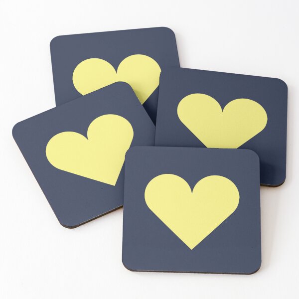 Item preview, Single YELLLOW LOVE HEART on a NAVY BLUE Background designed and sold by RachelMacht.