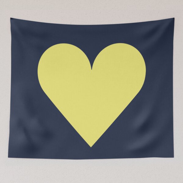 Item preview, Single YELLLOW LOVE HEART on a NAVY BLUE Background designed and sold by RachelMacht.