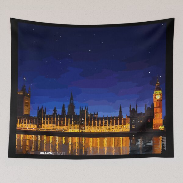 Item preview, London Night Sky Drawing designed and sold by DrawnByMatt.