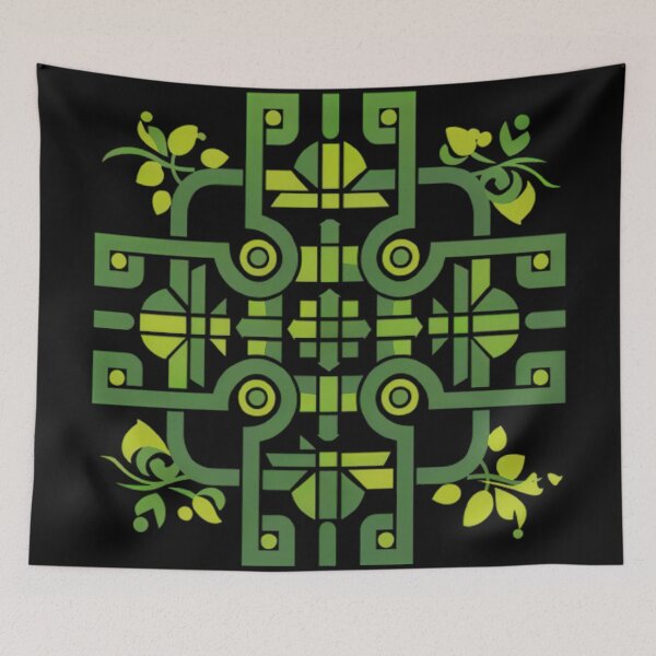 Item preview, Leafy Simplicity: Green with Geometric Logo designed and sold by Art-Vortex-fr.
