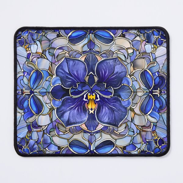 Item preview, Enchanting Blue Flower Stained Glass Art designed and sold by mebraart.