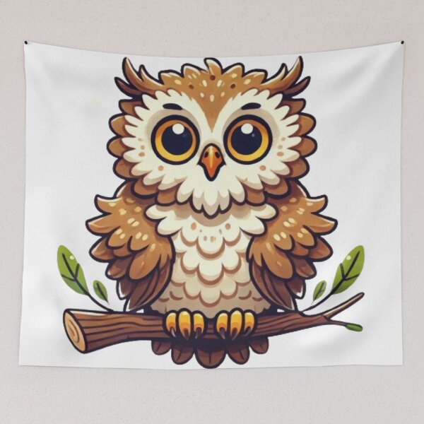 Item preview, Adorable Owl on Branch - Cute and Whimsical Design designed and sold by NattyGe.