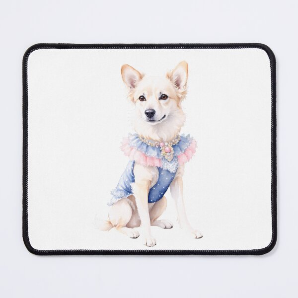Item preview, Enchanting Watercolor Dog in Vintage Clothes designed and sold by Victoria Riabov.