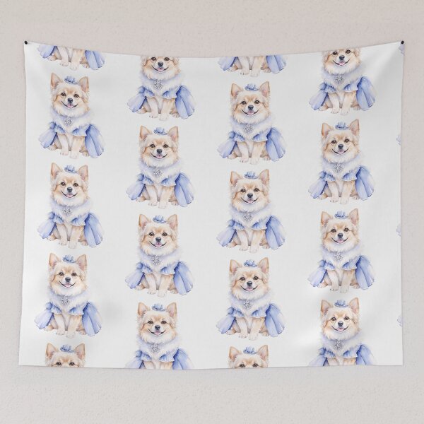 Item preview,  Watercolor Dog Illustration with Retro Outfit designed and sold by Victoria Riabov.