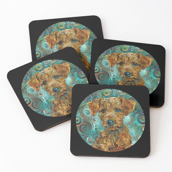Item preview, Little Irish Terrier Pup in swirls and curls designed and sold by liana campbell.