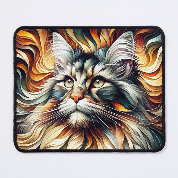 Item preview, Maine Coon in the Whirl of Color Ecstasy designed and sold by LegademaArt.