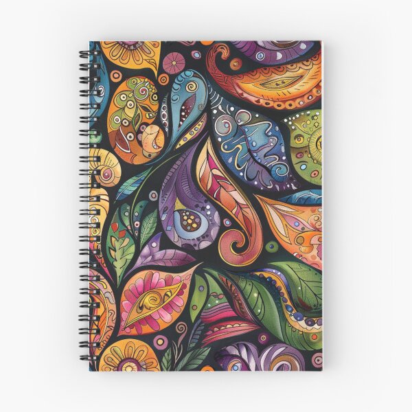 Aperçu de l'œuvre Doodle Paisley coloré créée et vendue par PMGDigital.