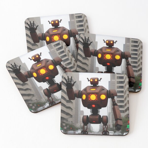 Item preview, Robot Walking Thru Downtown City designed and sold by TheDarkWardrobe.