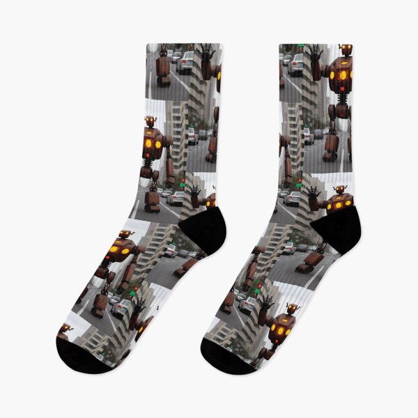 Item preview, Robot Walking Thru Downtown City designed and sold by TheDarkWardrobe.