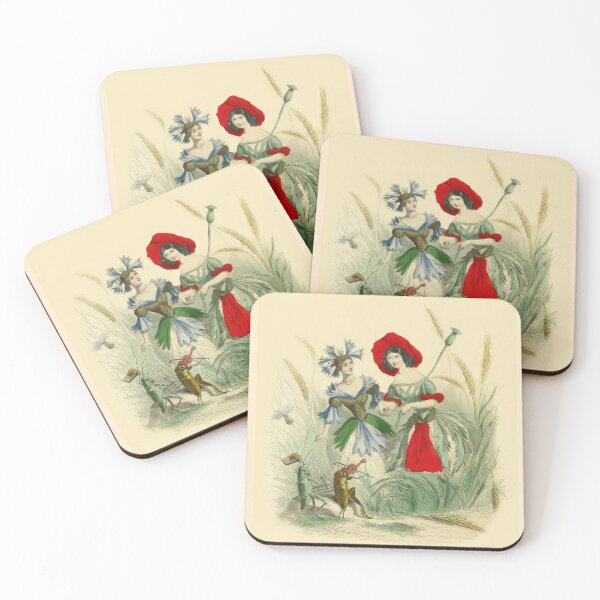 Item preview,  Vintage childrens watercolour print of a poppy and a corn flower designed and sold by stevepaint.