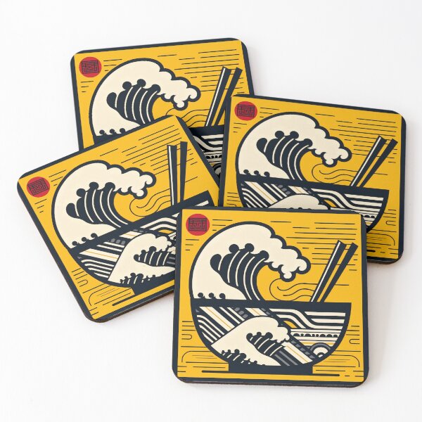 Item preview, The Great Wave of Ramen: A bowl of Japanese noodles in a classic woodblock  designed and sold by zoughlal.