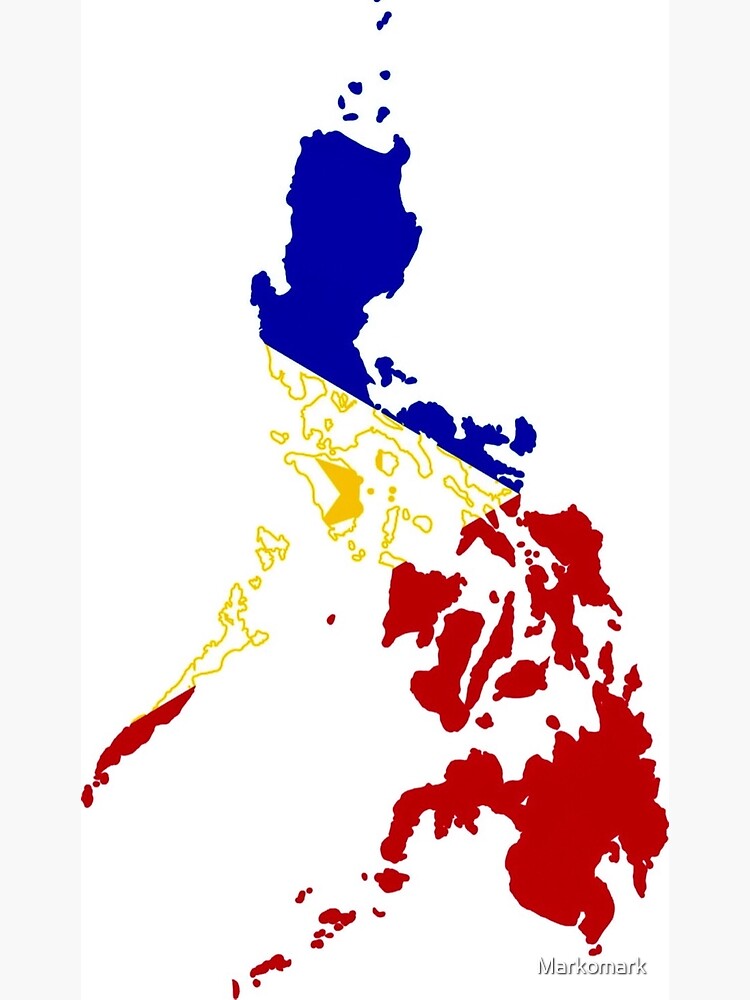 Poster « Carte des Philippines en couleurs nationales », par Markomark ...