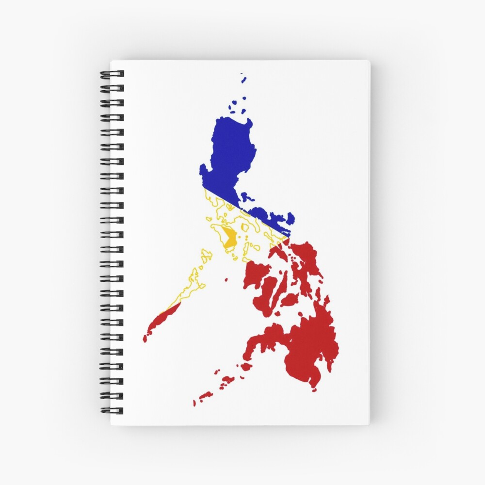 Easy Drawing Of Philippine Map Philippines Map In National Colors " Spiral Notebook By Markomark |  Redbubble