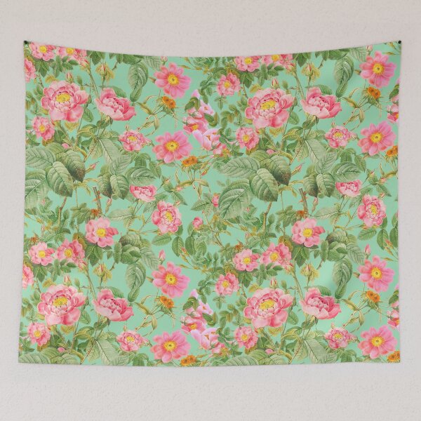 Item preview, beautiful vintage pink roses from Redouté designed and sold by ilustrinna.