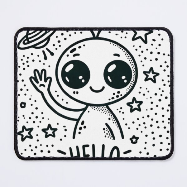 Item preview, Cute Alien Saying Hello - Fun and Whimsical Space Design designed and sold by NattyGe.