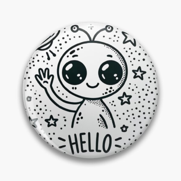 Item preview, Cute Alien Saying Hello - Fun and Whimsical Space Design designed and sold by NattyGe.