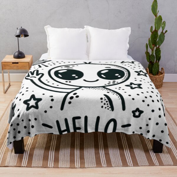 Item preview, Cute Alien Saying Hello - Fun and Whimsical Space Design designed and sold by NattyGe.
