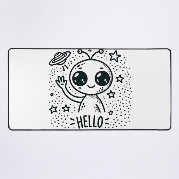 Item preview, Cute Alien Saying Hello - Fun and Whimsical Space Design designed and sold by NattyGe.
