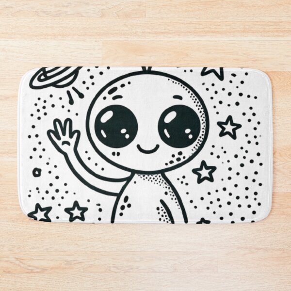 Item preview, Cute Alien Saying Hello - Fun and Whimsical Space Design designed and sold by NattyGe.