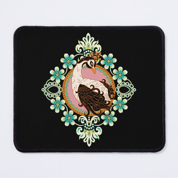 Item preview, Peacock in a glass frame blooming flowers designed and sold by Sabbku-ma666.