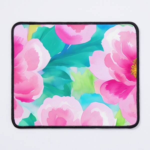 Item preview, Hot Pink and Turquoise Watercolor Floral Pattern for Vibrant and Eclectic Decor designed and sold by kathrynchill.