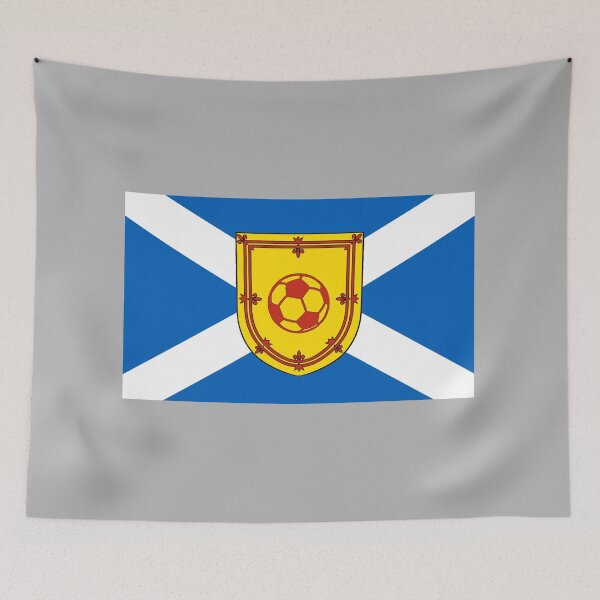 Item preview, Scottish Saltire Flag with red Football Shield (bratach na h-Alba le sgiath dearg ball-coise) designed and sold by JonathanR1994.