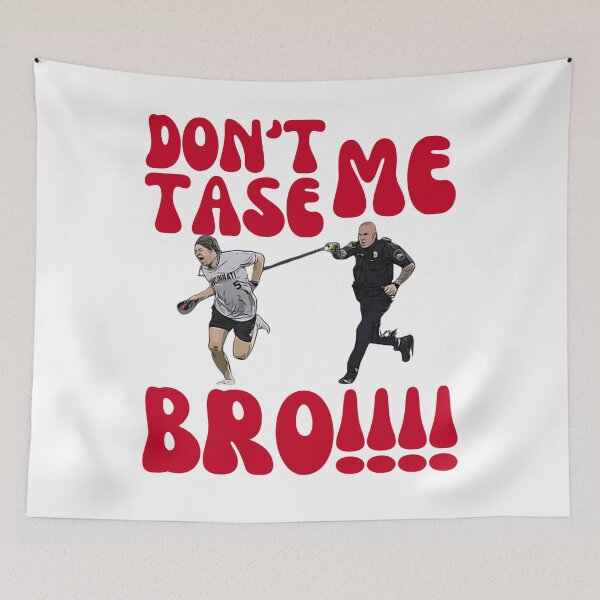 Item preview, Funny Don't Tase Me Bro, Comical Police Chase, Humorous Arrest Graphic, Hilarious Cop and Runner, Baseball Fan designed and sold by RiffRaffGraffix.