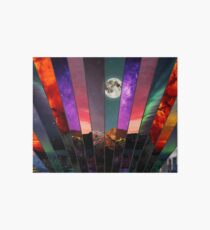 Lámina rígida Galaxia, puesta del sol, Aurora Geometric Stained Glass Landscape