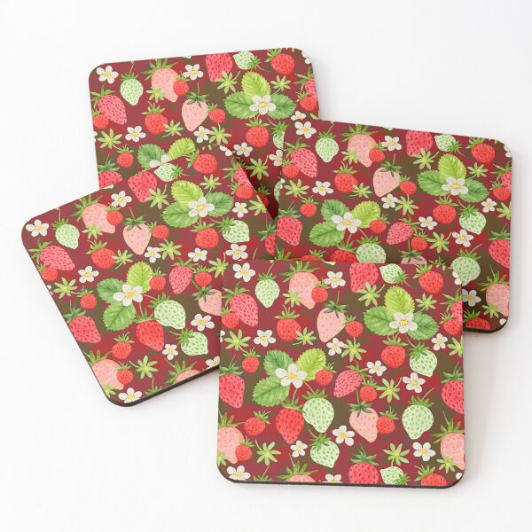 Item preview, Watercolor Strawberries Pattern (Red) designed and sold by andrebalest.art.