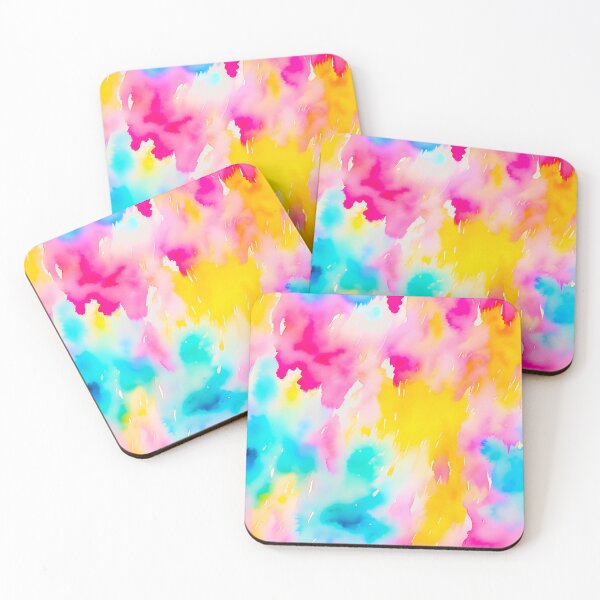 Item preview, Watercolor Pink Yellow and Turquoise Abstract Pattern for Maximalist and Vibrant Decor designed and sold by kathrynchill.