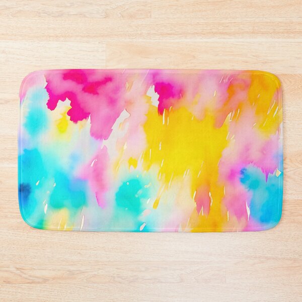 Item preview, Watercolor Pink Yellow and Turquoise Abstract Pattern for Maximalist and Vibrant Decor designed and sold by kathrynchill.