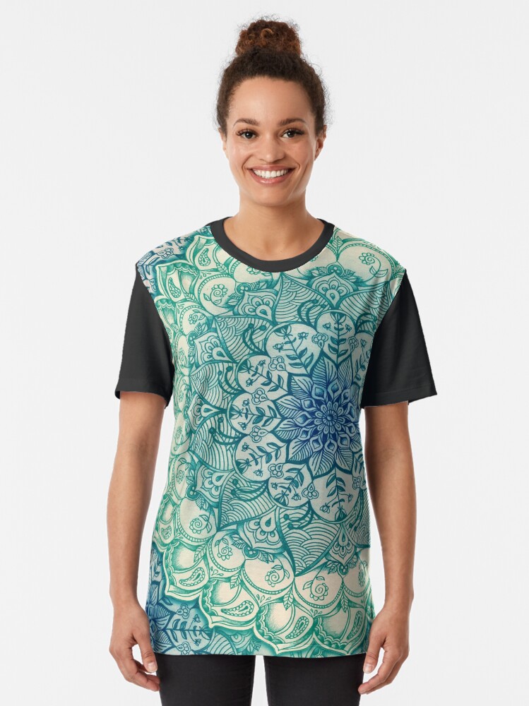 Alternate view of Emerald Doodle Graphic T-Shirt