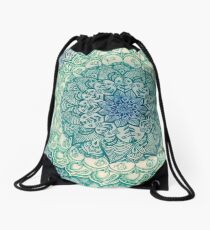Emerald Doodle Drawstring Bag
