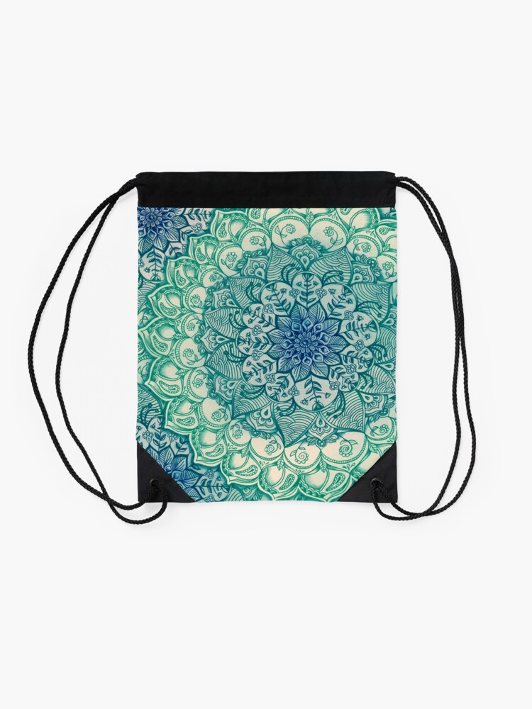 Alternate view of Emerald Doodle Drawstring Bag