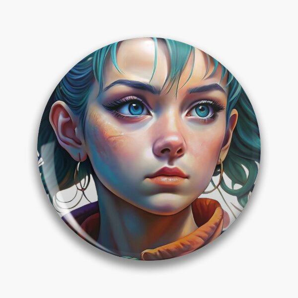 Item preview, Serenity between peaks | Futuristic Fantasy - Character with Multicolored Hair and Intricate Armor designed and sold by tuschollos.