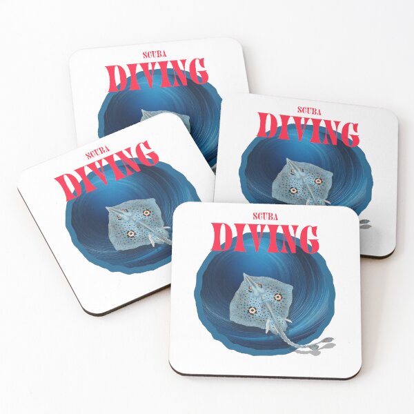Item preview, Underwater Scuba Diving Design with blue Manta ready for Print.  designed and sold by HEMRO.