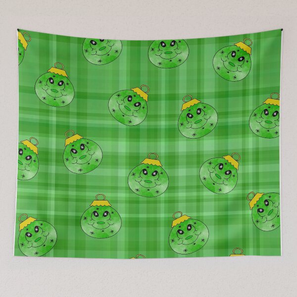 Item preview, Happy Green Christmas Ornaments designed and sold by Sartoris Art.