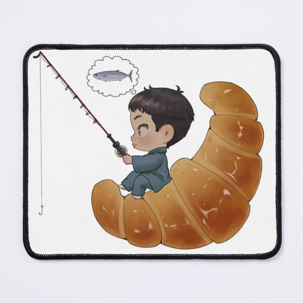 Item preview, Nini fishing on a giant croissant designed and sold by ksart16.