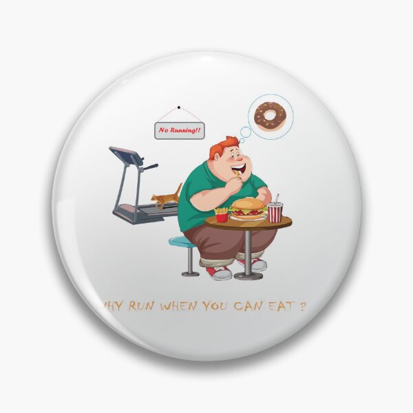 Item preview, Cubby man eating hamburger and avoiding GYM designed and sold by OooPstudio.