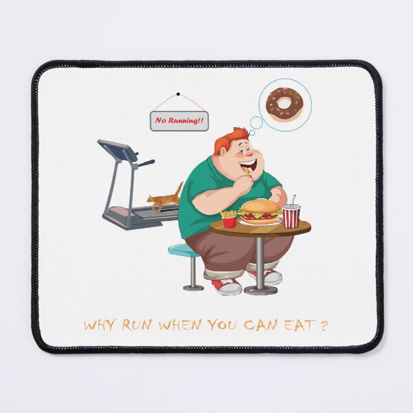 Item preview, Cubby man eating hamburger and avoiding GYM designed and sold by OooPstudio.