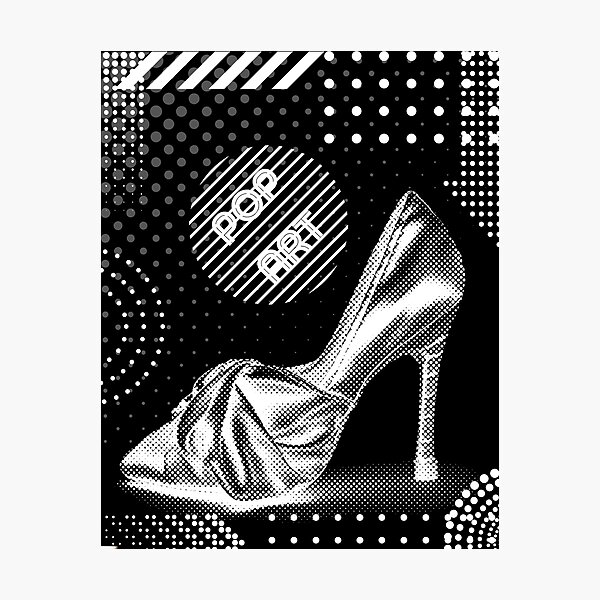 Item preview, Shoe, pop-art style graphics, negative, monochromatic designed and sold by silent-violin.