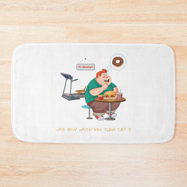 Item preview, Cubby man eating hamburger and avoiding GYM designed and sold by OooPstudio.