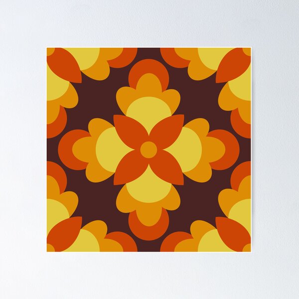 Item preview, Retro flower pattern designed and sold by Zeewind.